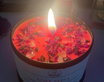 Love Spell Candle- Love Spell Ritual, Intention Candle for Love, Red Candle magic, Attract Love, Self Love, Altar Candle, Love Spell Kit