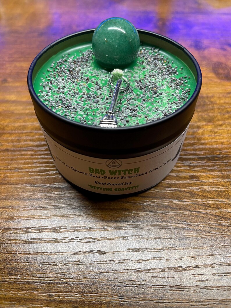 Bad Witch Candle, Good Witch Candle, 4oz Soy Sour Apple Candle, 4oz Soy Cotton Candy Candle, Glinda, Elphaba, Wicked, Wizard of Oz image 3