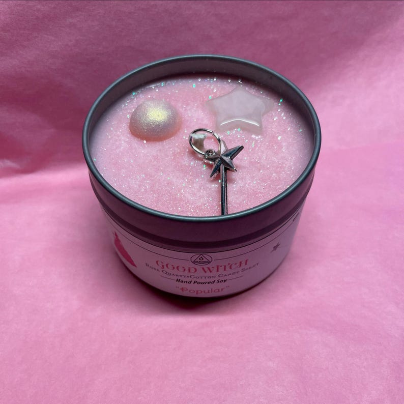 Bad Witch Candle, Good Witch Candle, 4oz Soy Sour Apple Candle, 4oz Soy Cotton Candy Candle, Glinda, Elphaba, Wicked, Wizard of Oz image 2