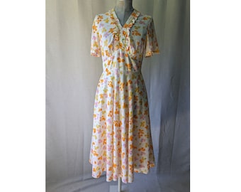 vintage | floral midi dress | size extra small - small | summer wedding