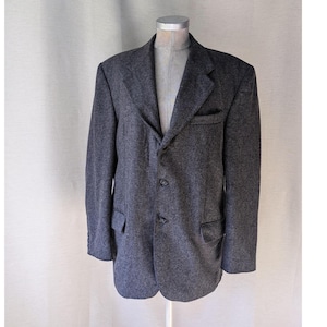 vintage | Casmas Man | gray sport coat | wool blend | felted texture | size medium - large | Made in Italy