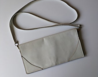 bolso vintage / embrague blanco / Fiocchi Italia / bolso bandolera de piel sintética