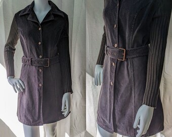 Street One | brown corduroy knit coat | size small - medium | vintage y2k 2000s style