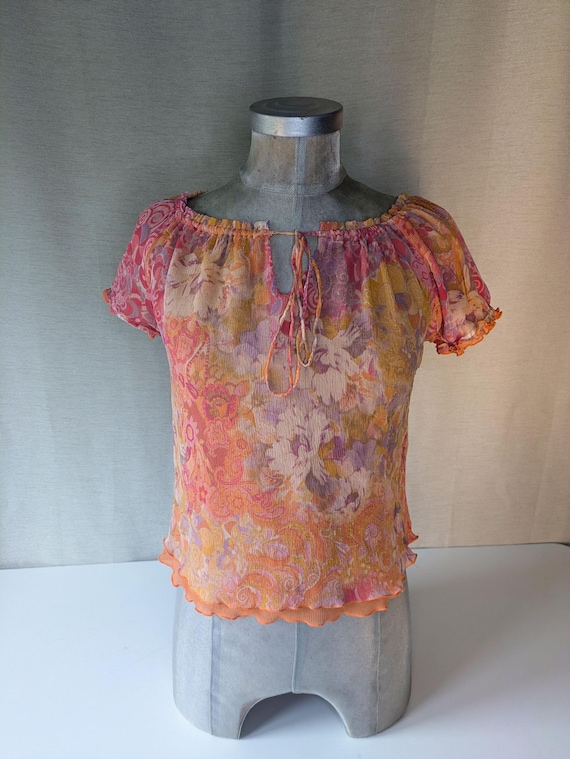 Decenio | portuguese brand | silk floral top | size small - medium | Made in E.U.
