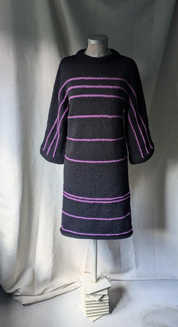open lace back dress Violet Tonal Stripe Dress S/M  OMNIA