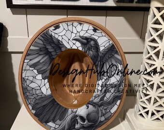 Diseño de sombrero de cuervo: ala ancha, archivo grabado a mano y con láser