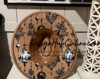 Vintage Ornaments Hat Design - Wide Brim Laser and Hand-Burn File