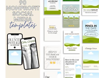 90 Nonprofit Social Media Canva Templates Editable Post Templates for Awareness, Fundraising & Volunteer Campaigns