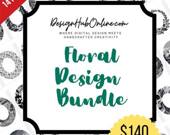 Paquete de diseño floral digital de sombreros: archivos listos para láser