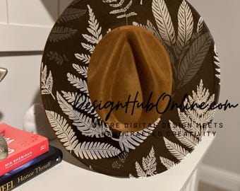 Boho Ferns Hat Design - Wide Brim Laser and Hand-Burn File