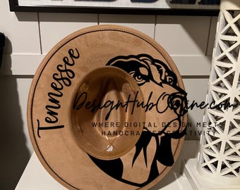 Diseño de sombrero TN Vols: ala ancha, archivo grabado a mano y con láser