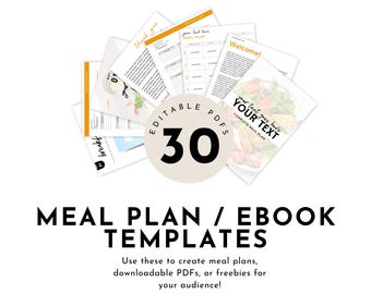 Plantilla de Canva para ebook de plan de comidas de más de 30 páginas (descarga digital)