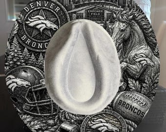 Go Broncos Wide Brim Hut Brenndesign (Laser & Handbrenner PNG)