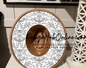 Holiday Angels Wide Brim Hat Design (Laser Engraving & Hand Burn PNG)