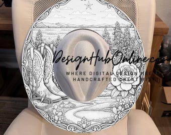 Diseño de botas texanas: archivo grabado a mano y con láser de ala ancha