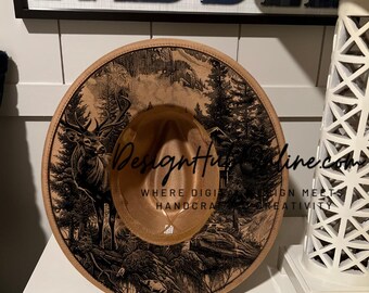 Rustic Outdoor Cabin Hat Design - Wide Brim Laser and Hand-Burn File