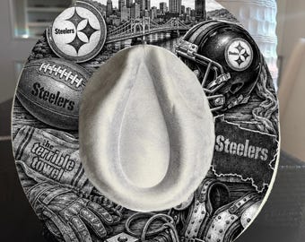 Design de boné de aba larga dos Steelers em chamas (PNG gravado a laser e com queima manual)