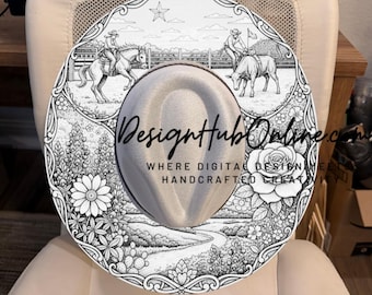 Diseño de rodeo de Texas: archivo de ala ancha para láser y grabado a mano