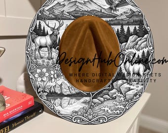 Colorado Wide Brim Hat Burning Design (Laser & Hand-Burn PNG)