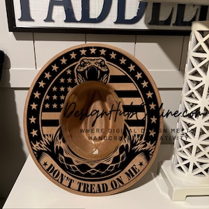 Don't Tread on Me Snake Hat Design - Wide Brim Laser and Hand-Burn File