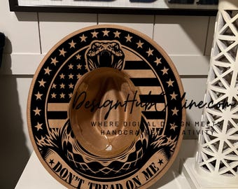 Don't Tread on Me Snake Hat Design - Wide Brim Laser and Hand-Burn File