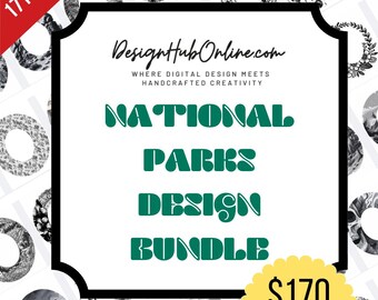 Paquete de diseño de sombreros digitales para parques nacionales: archivos listos para imprimir con láser