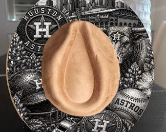 Go Astros Hut mit breiter Krempe – Brenndesign (Laser- und Handbrenn-PNG)
