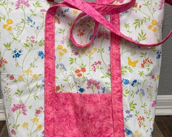 Huge Beach Bag |Upcycled Tote Bag | Handmade Lake Bag | Water-Resistant Grocery Bag | Recycled Tablecloth Tote