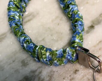 Handmade scrunchie keychain | fabric key on wristlet | key holder bracelet