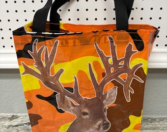 Upcycled Tote Bag | Handmade Feed Sack Market Bag | Water-Resistant Grocery Bag | Recycled feed sack