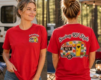 Women’s Graphic T-Shirt | Vintage Rv | Sewing graphic design shirt front and back