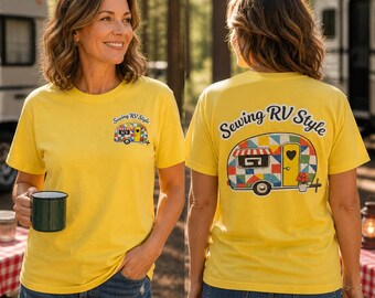 Women’s Graphic T-Shirt | Vintage Rv | Sewing graphic design shirt front and back
