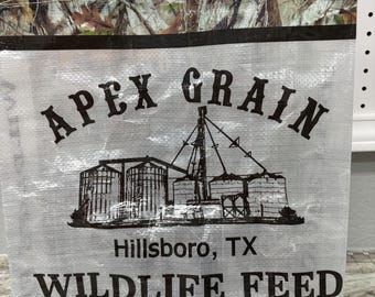 Upcycled Tote Bag | Handmade Feed Sack Market Bag | Water-Resistant Grocery Bag | Recycled Fabric Tote