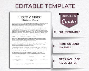 Salon Photo & Video Release Form: Editable Template