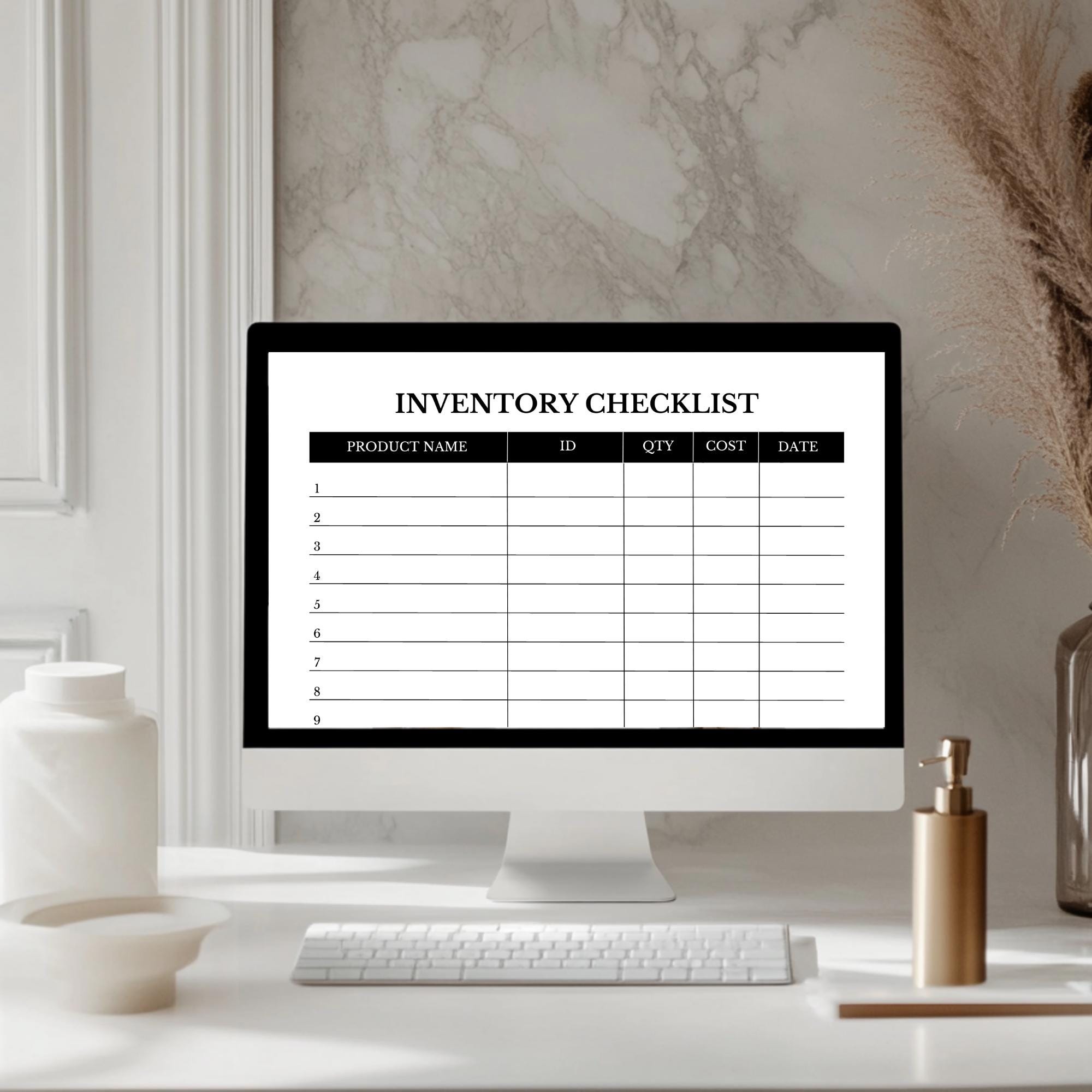 Inventory Checklist | Inventory Template Printable | Inventory Tracker ...
