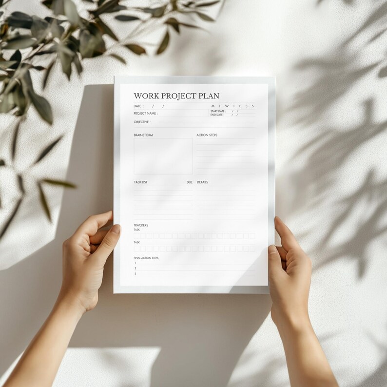 Work Project Plan Template: Task Tracker (PDF) - Etsy
