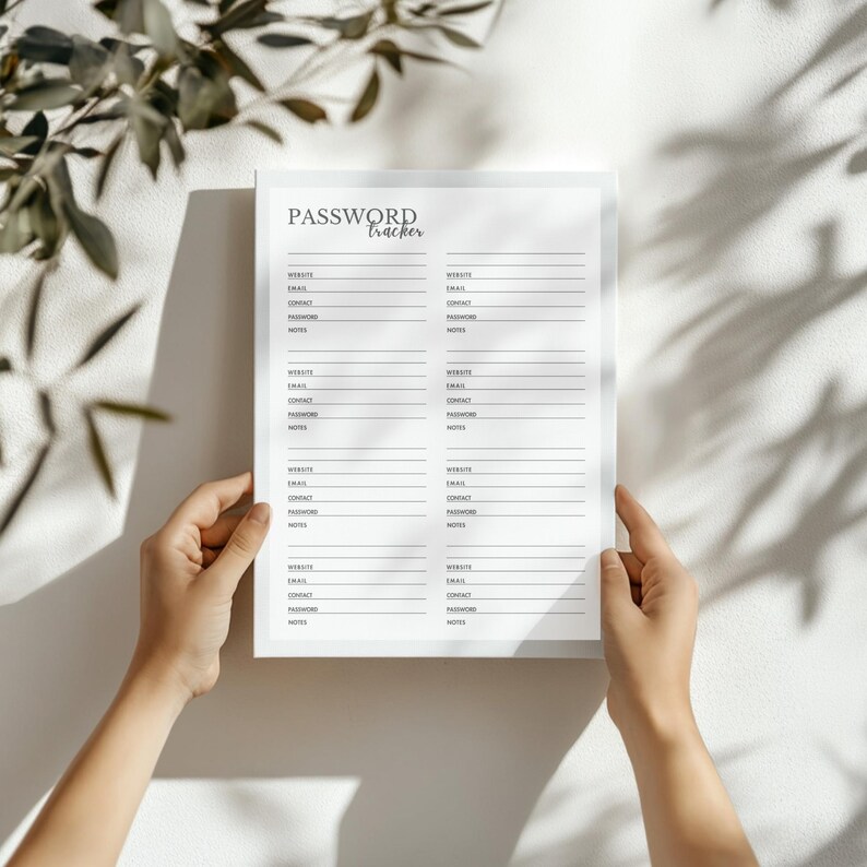 Password Tracker Printable Template | Password Book | Password Log ...