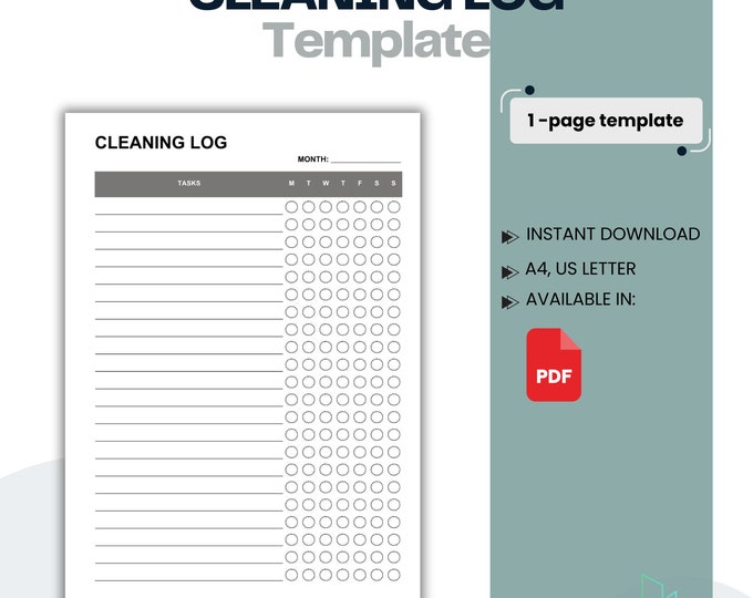 Pro Clean Log This item is unavailable - Etsy