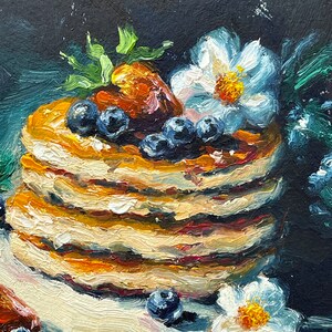 Pancakes Painting Kitchen Wall Art Pancake Impasto Semi Abstract ...