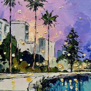 California Painting: Original Coastal Art, Cityscape Oil Painting image 5