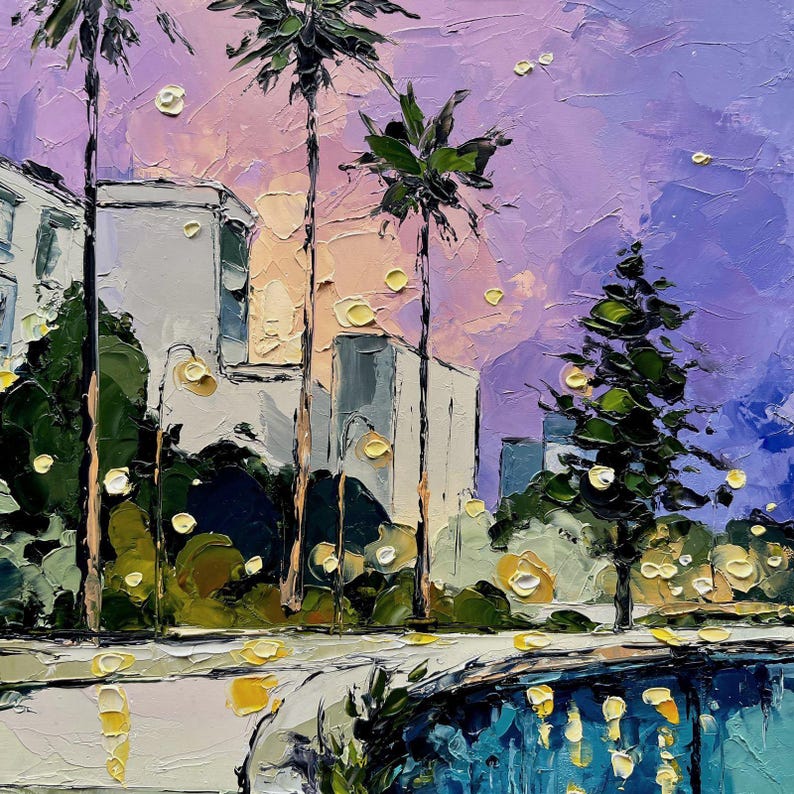 California Painting: Original Coastal Art, Cityscape Oil Painting image 5