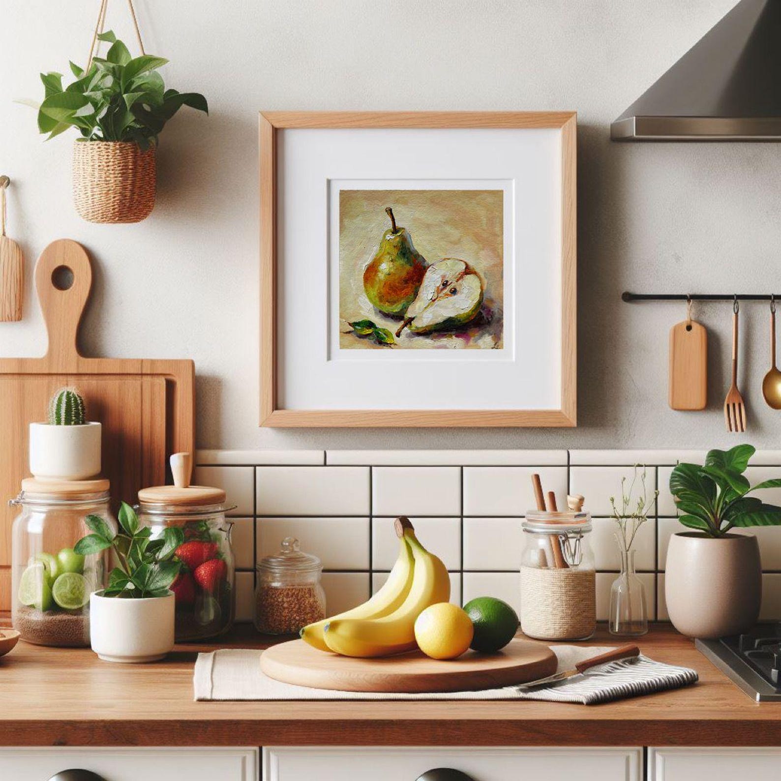 Pear Oil Painting Original Art Fruit Still Life Food Painting Small ...