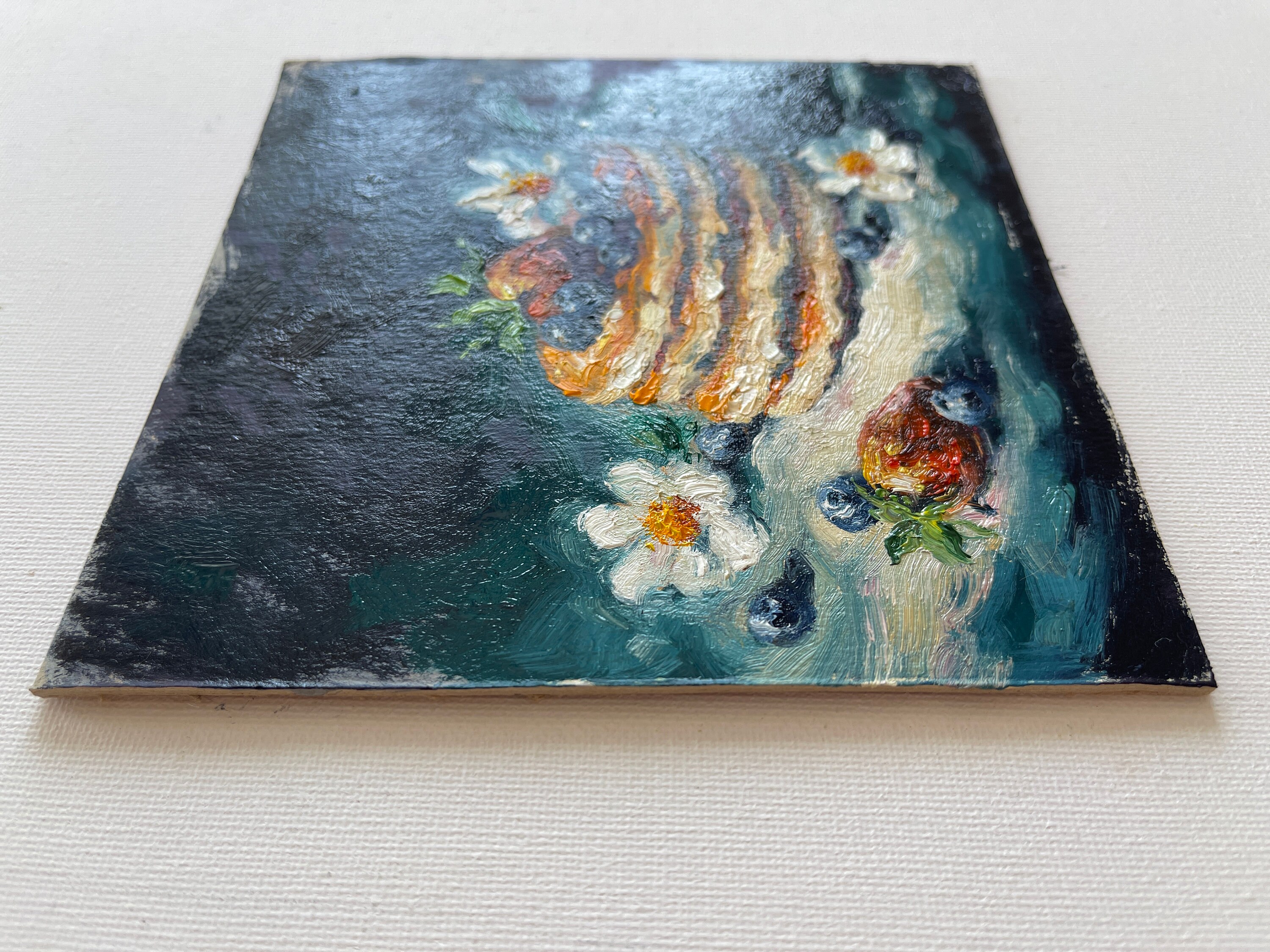 Pancakes Painting Kitchen Wall Art Pancake Impasto Semi Abstract ...