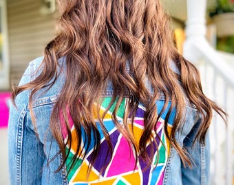 Colorful Geometric Hand-Painted Jacket