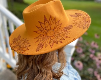 Sunflower Hand-Burned Hat