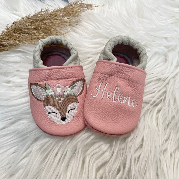 Personalisierte Lederpuschen, Krabbelschuhe, Babyschuhe, Lauflernschuhe