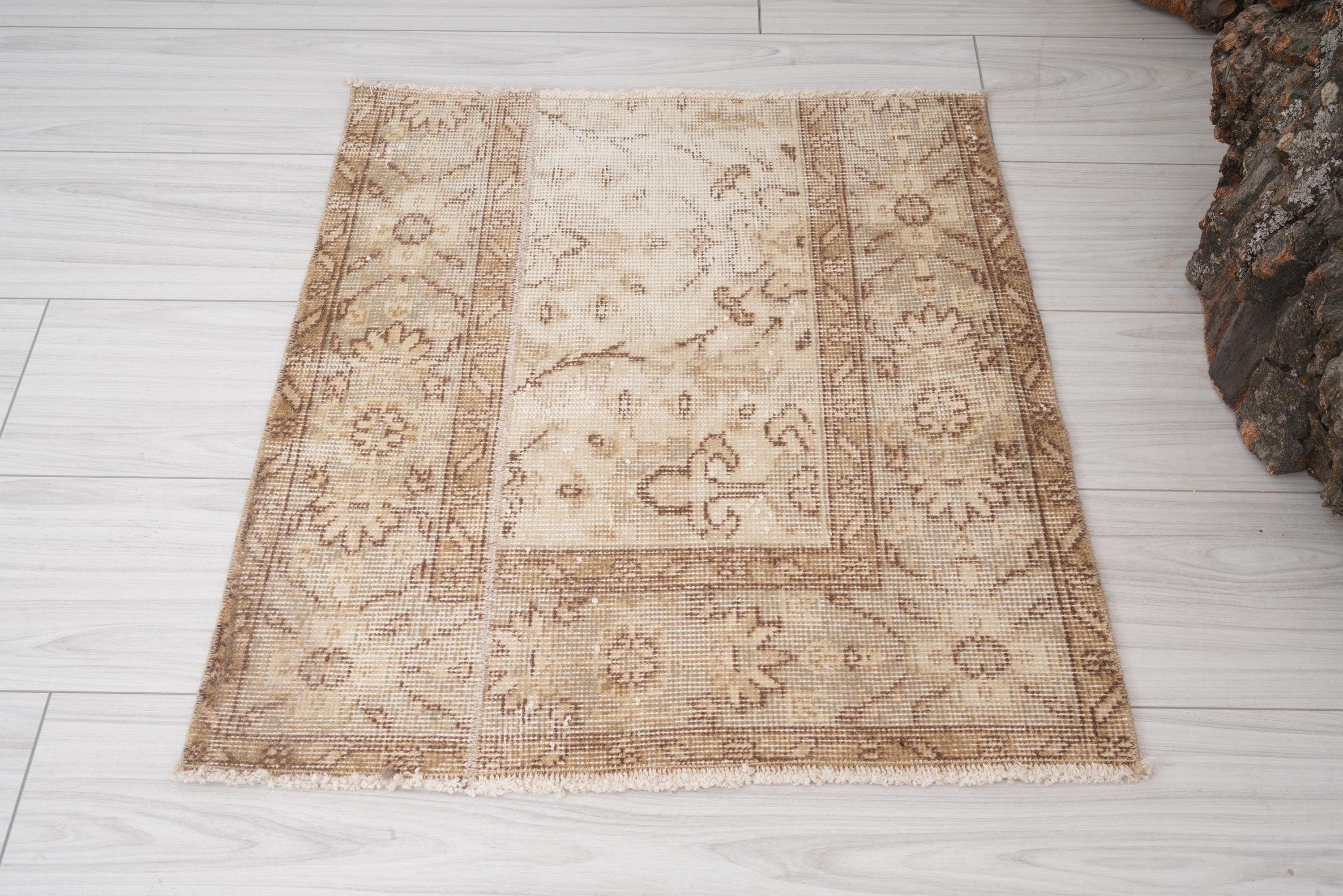 2x2 Rug,Small Rug,2x2 Turkish Rug,Vintage Door Mat,Oushak Rug,Handmade Rug,Doormat Rug,Mini Rug,Bathroom Rug,Small Vintage Rug,Wool,Rug,938