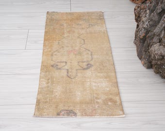 1x3 Turkish Rug,Vintage Mini Rug,Small Rug,Bathroom Rug,Oushak Rug,Rug 1x3,Handmade Rug,Door Mat Rug,Mini Rug,Small Vintage Rug,Wool,Rug,935
