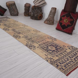 2x11 Runner,Oushak Runner,Vintage Runner Rug,Turkish Runner 2x11,Kitchen Faded Rug,Handmade Rug Runner,Vintage Rug 2x11,Neutral Runner,78