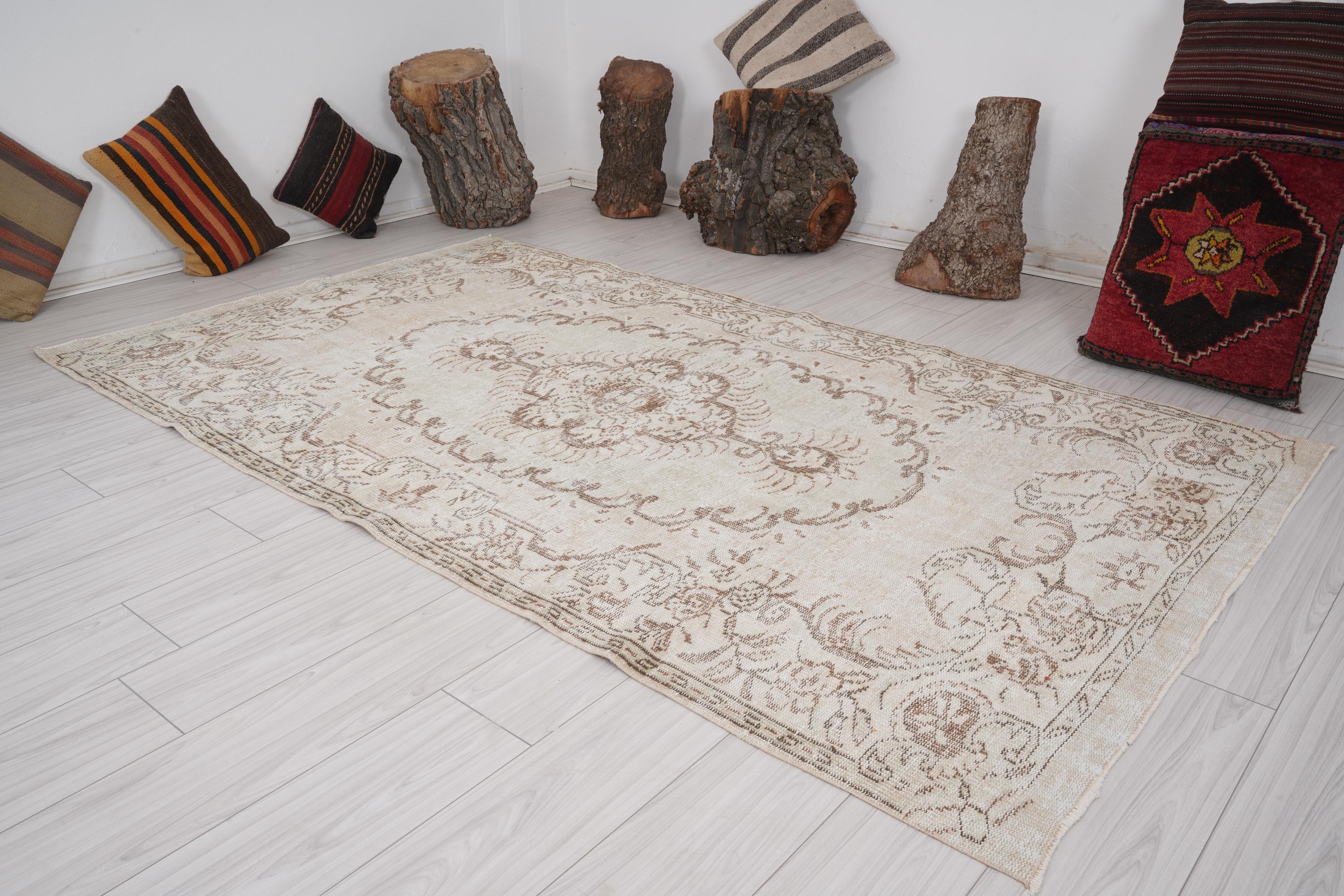 5x9 Rug, Vintage Rug 5x9, Oushak Rug, 5x9 Turkish Rug,wool Rug
